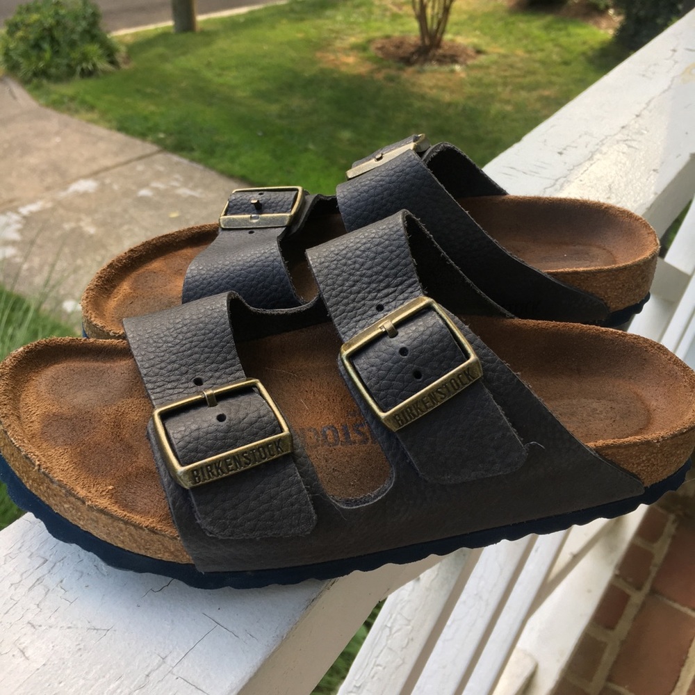 Blue (Birko-Flor) Arizona Soft Footbed Sandals